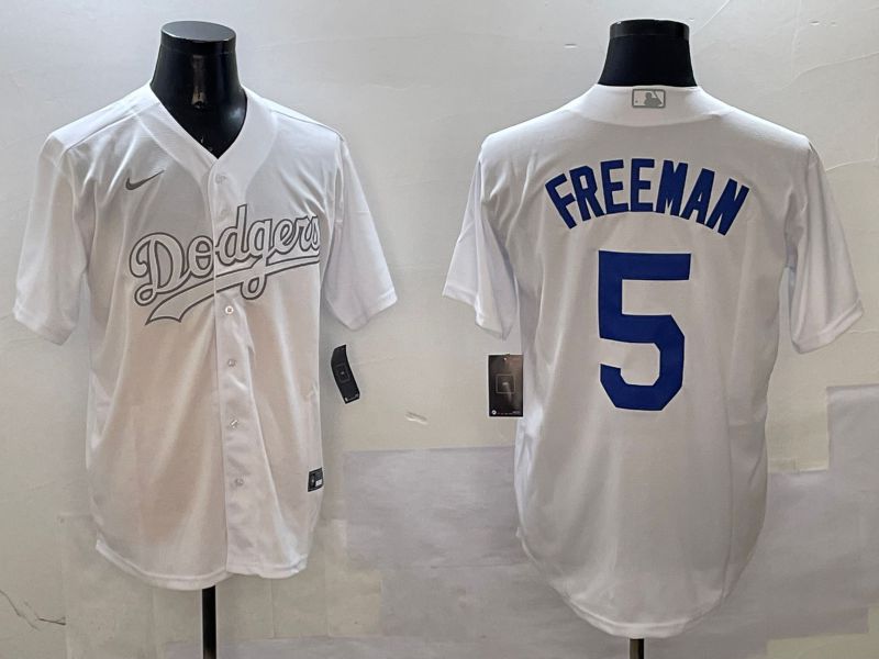 Men Los Angeles Dodgers 5 Freeman White Fashion Edition Game 2025 Nike MLB Jersey style 1